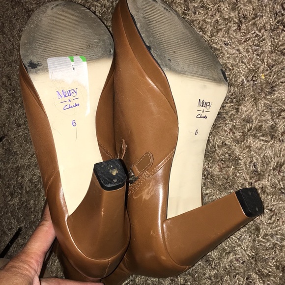 CLARKS real leather platform rust color booties - Picture 10 of 10